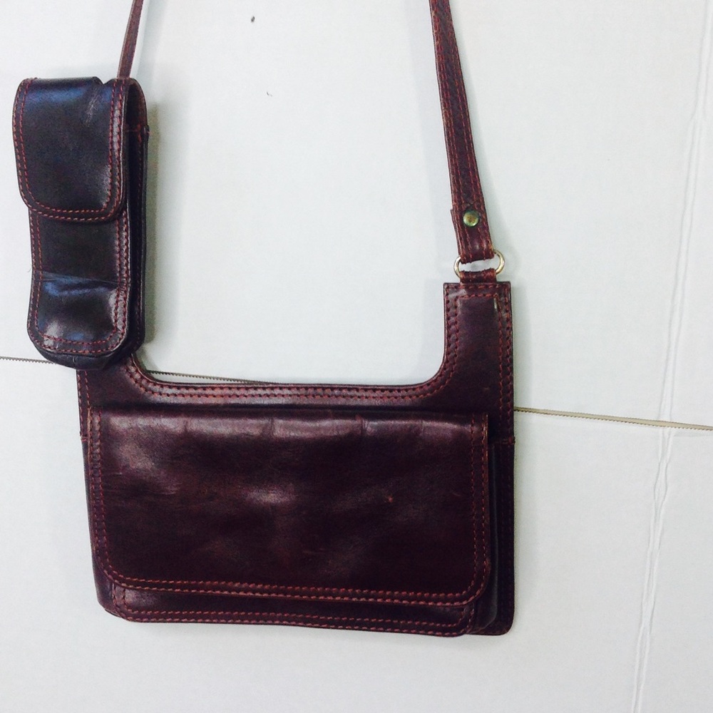 Nino Bossi Brown Leather Bag Cross Body Handbag